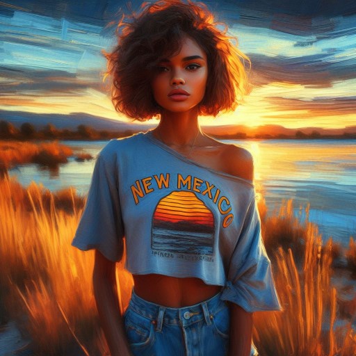 New Mexico Lake T-Shirt And Denim Art Collection